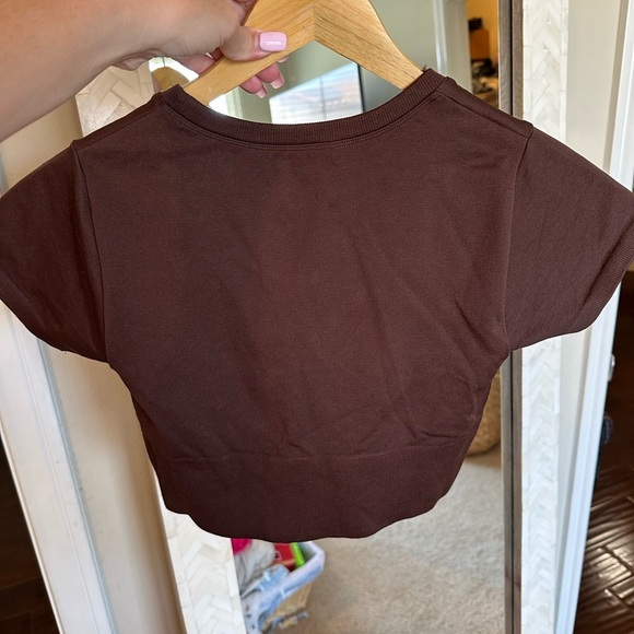 Aerie Brown Women's Crop Top - Picture 3 of 4